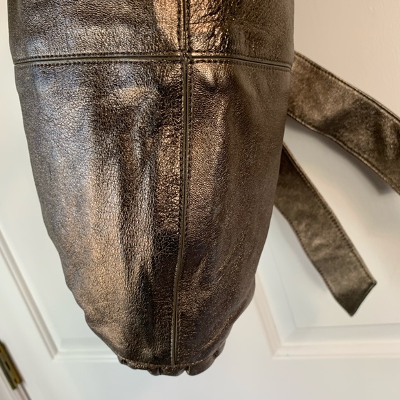 Like New KOOBA Elisha Bronze Metallic Leather Bow Shoulder Bag - Picture 11 of 14